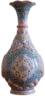 Enameled copper vase 